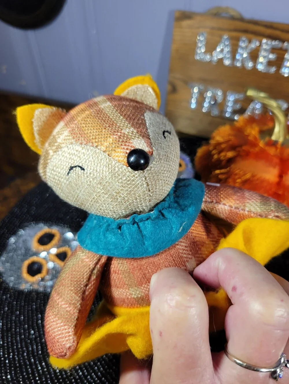 Target Bullseye playground burlap fox & Plush Pumpkins - Home Accents